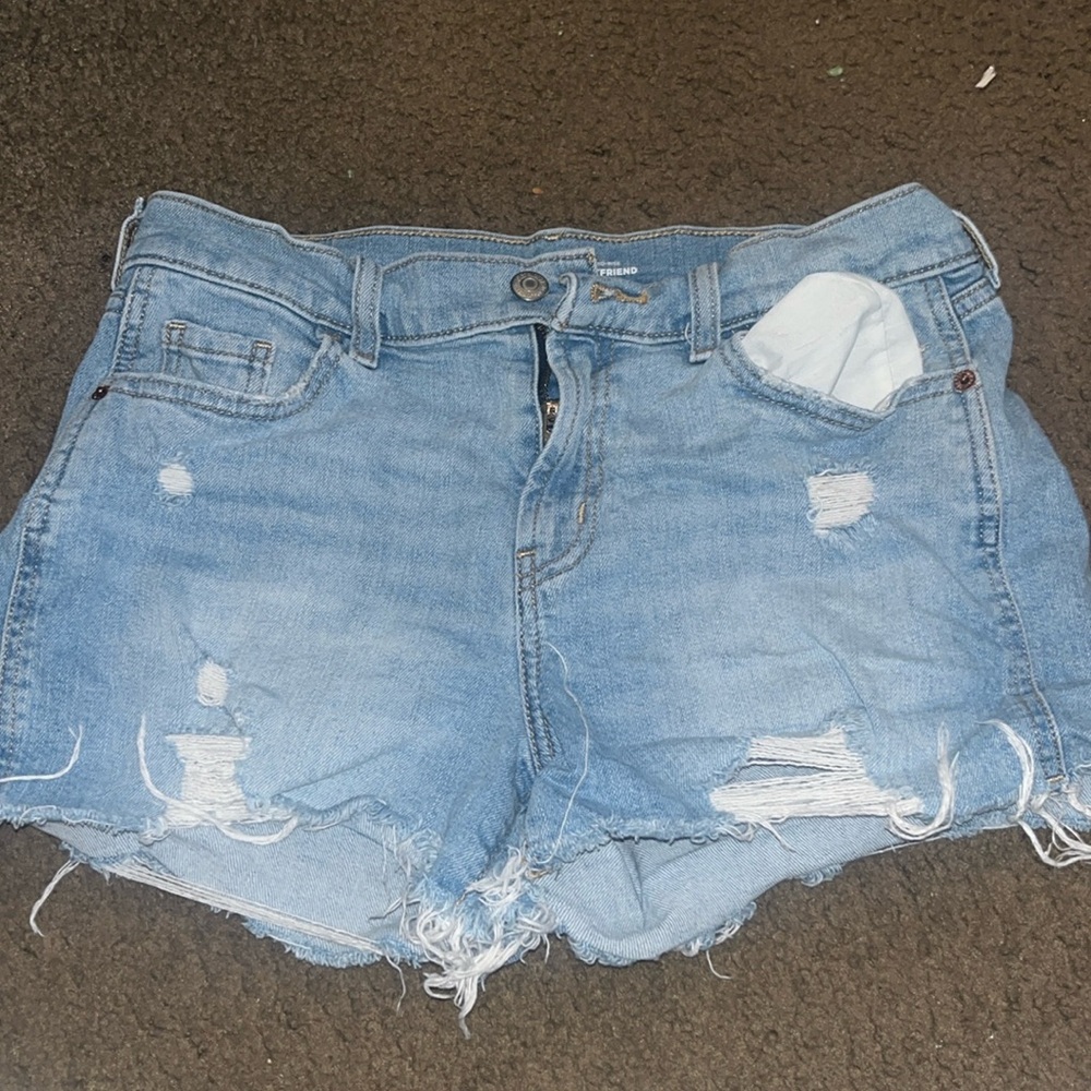 light washed denim shorts
